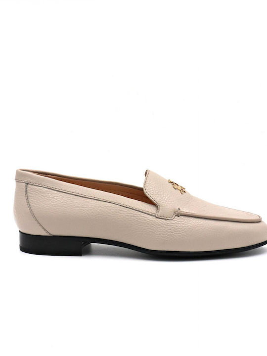 La Martina Leather Women's Moccasins in Beige Color