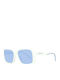 adidas Women's Sunglasses with White Plastic Frame and Blue Lens OR0065 21V