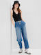 Γυναικείο Jean Παντελόνι Mid Rise σε Relaxed Εφαρμογή μπλε