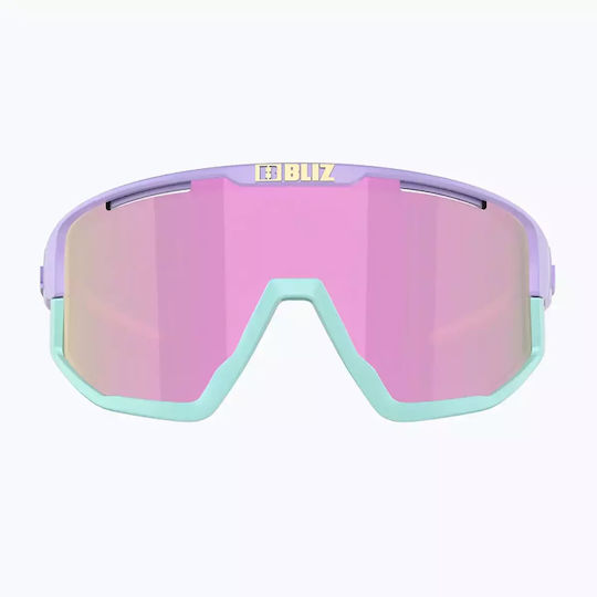 Bliz Cycling Glasses Fusion Brown-Pink Multi with Pink Frame & Mirror Lenses
