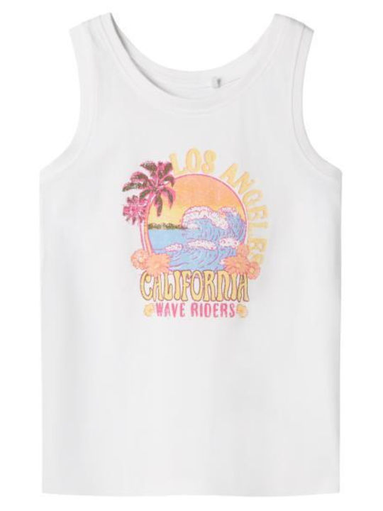 Name It Kids Blouse Sleeveless White Wave Riders