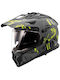 LS2 Pioneer II Matt Black/Grey/H-V Yellow Motorcycle Helmet On-Off ECE 22.06 1550gr with Sun Visor