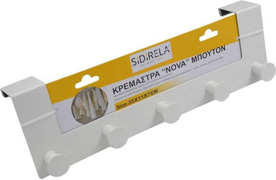 Sidirela Κρεμάστρα Πόρτας Nova 5 Θέσεων Μεταλλική 36x4.5x11εκ.