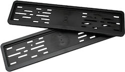 Car License Plate Frames Plastic Black 2pcs