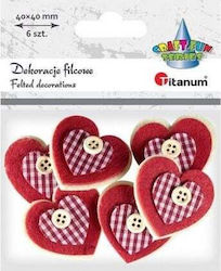 Titanum Decorative Element for DIY Crafts Red 6pcs