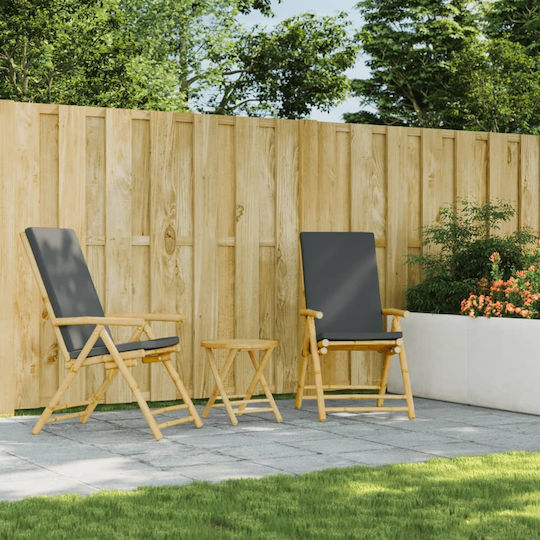 Sitting Room Outdoor Foldable Bamboo Table Natural 45x45x45cm
