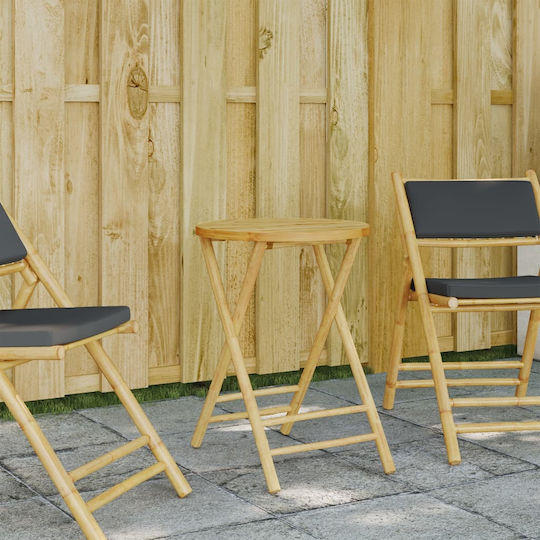Tisch für kleine Außenbereiche aus Bambus Zusammenklappbar Bamboo 55x55x75cm