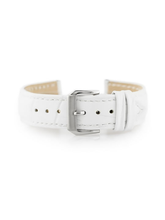 Pacific Leather Strap White 22mm