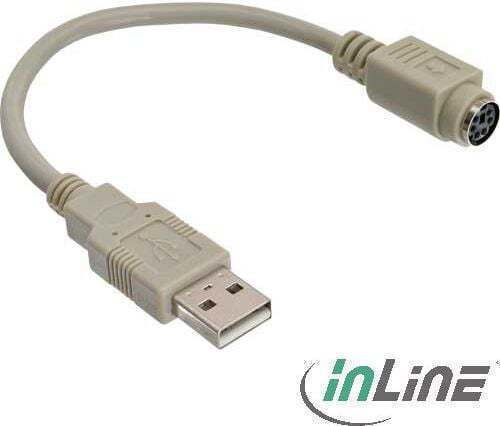 InLine Μετατροπέας PS/2 male σε PS/2 male Γκρι 1τμχ 33102