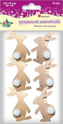 Titanum Holz Osterdekorationselement für DIY-Bastelprojekte Beige 6Stück 3x5.5cm.