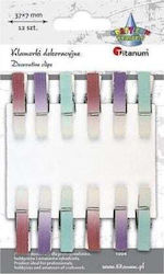 Titanum Din lemn Element decorativ pentru proiecte DIY Turquoise 12buc 4.5cm.