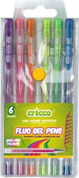 Fluorescent Gel Pens Cricco 6 Colours Cricco