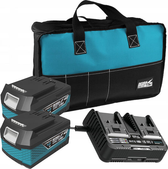 Dedra Set 2 Werkzeugbatterien 18V mit Kapazität 4Ah