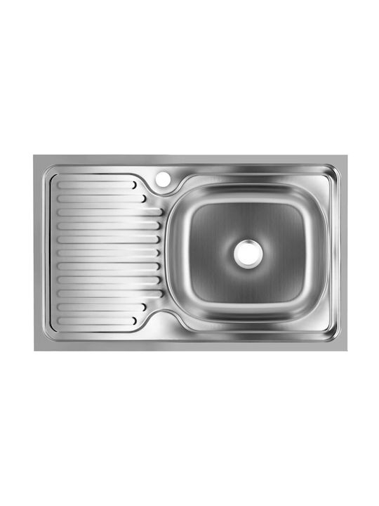 Sanitec Ένθετος Νεροχύτης Δεξιός Inox με Μπαταρία Μ76xΠ43.5cm Πράσινος