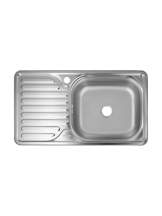 Freddo Drop-In Spüle Rechts Inox mit Wasserhahn B76xT42cm Grün