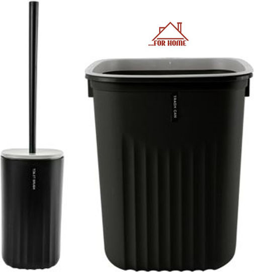 ForHome Plastic Toilet Brush and Basket Set 5lt Black