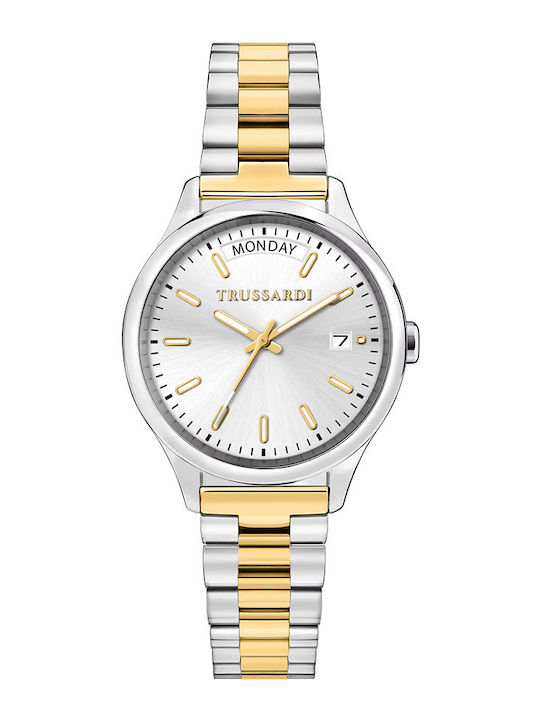 Trussardi City Life Γυναικείο Ρολόι 50mm Μπαταρίας με Ασημί Μεταλλικό Μπρασελέ