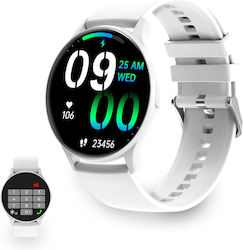 Ksix Core Aluminium Smartwatch με Παλμογράφο (Λευκό)