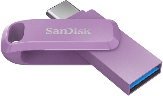 Sandisk Ultra Dual 64GB USB 2.0 Stick με σύνδεση USB-A & USB-C Μωβ