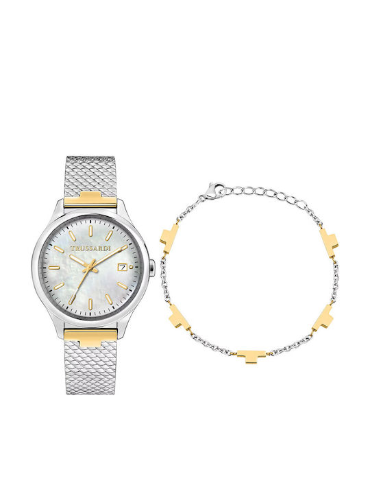 Trussardi Ceas de Damă cu Argintiu Brățară Metalică