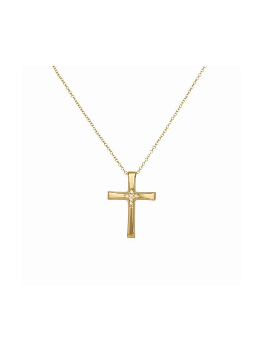 Women's Gold Cross 14K with Chain Γυναικείος