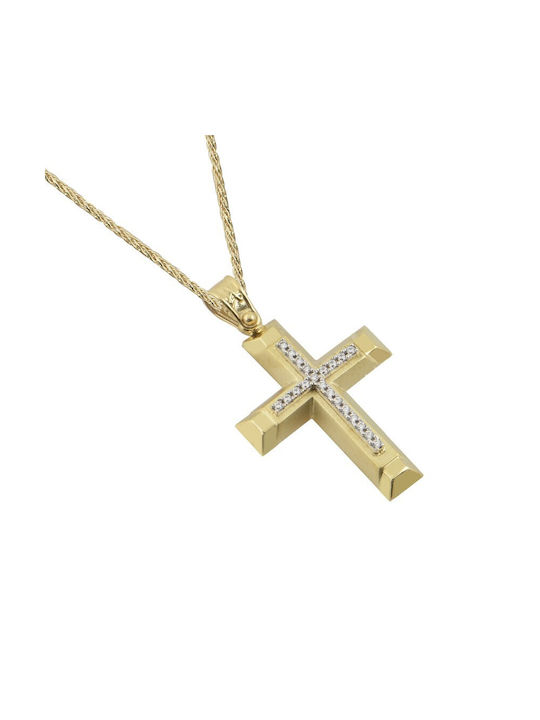 Gold Kreuz 14K mit Kette