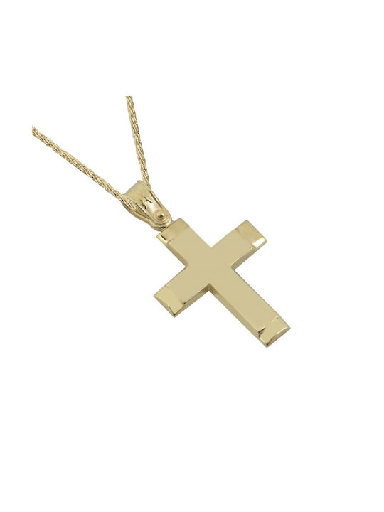 Herren Gold Kreuz 14K mit Kette Ανδρικός