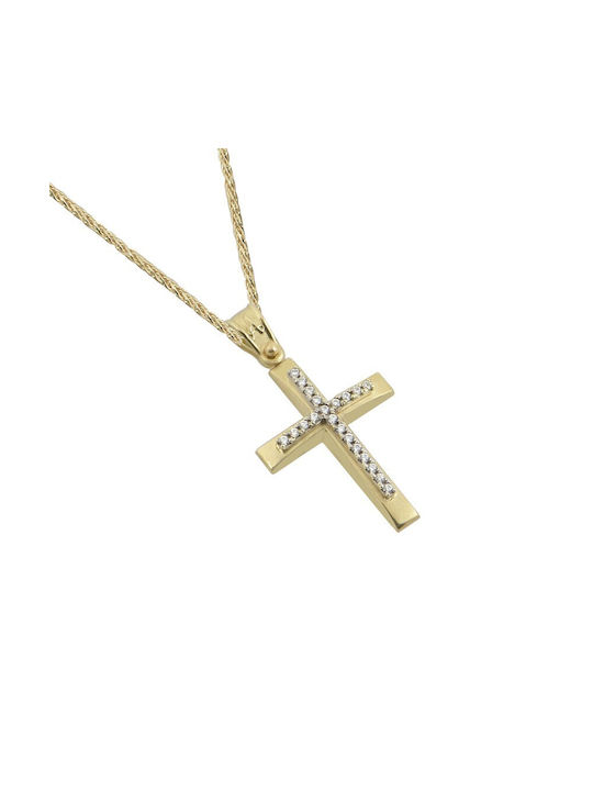 Gold Kreuz 14K mit Kette