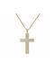 Men's Gold Cross 14K with Chain Δίχρωμος