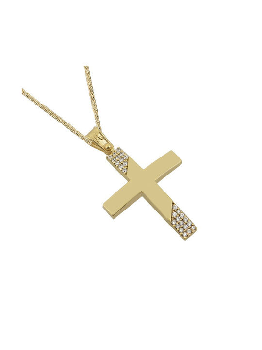 Gold Kreuz 14K mit Kette