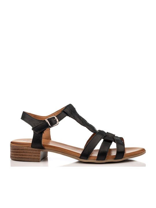 Mago Shoes Leder Sandalen Schwarz