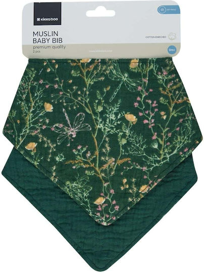 Kikka Boo Secret Garden Impermeabila Bandana material textil cu buton Verde 2buc