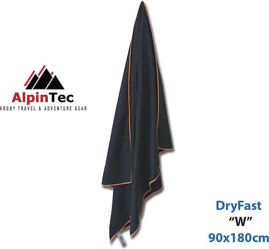 AlpinPro Microfiber Body Towel Black 90x180cm
