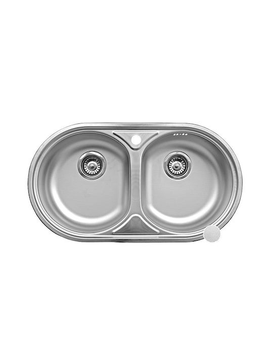 Freddo Ένθετος Νεροχύτης Δεξιός Inox Μ83xΠ43.5cm Γκρι