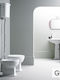 GSI Stehende Toilette mit Spülung mit Deckel Sanftes Schließen Weiße