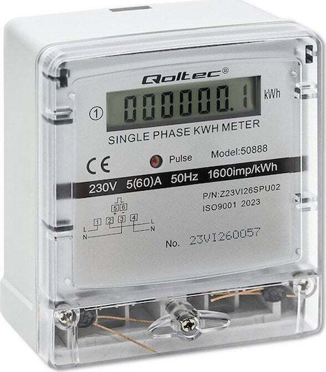 Qoltec Киловатметър За Ел Табло Дигитален Монофазен 50888
