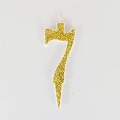 Γκλίτερ Κεράκι Κεράκι Γενεθλίων "7" σε Χρυσό Χρώμα 077b6c26c4de