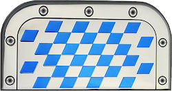 Aluminum Exhaust Protective Sticker Silver Blue 18x9cm 1 Piece