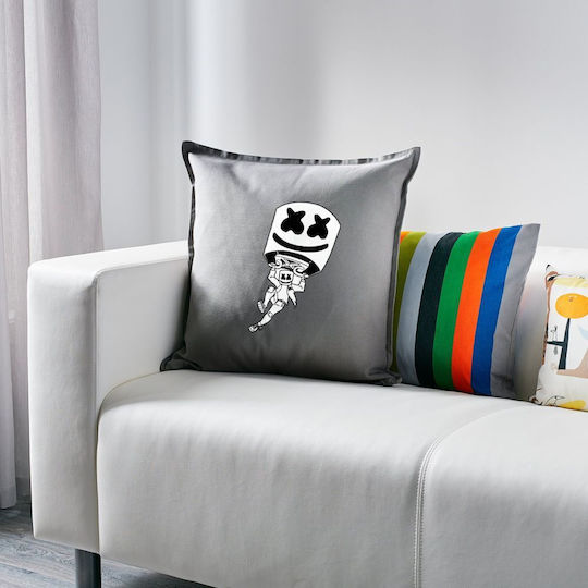 Fortnite Marshmello Sofa Pillow Gray 100% Cotton Filling Included 50x50cm