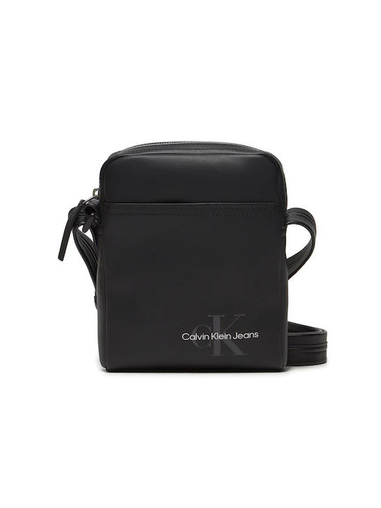 Calvin Klein Piele Geantă pentru bărbați Umăr / Crossbody Neagră