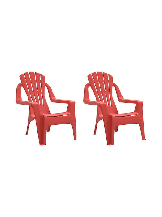 Vidaxl Kinder Gartenstühle 2 Stück Holzoptik Rot 37x34x44cm Pp Rot
