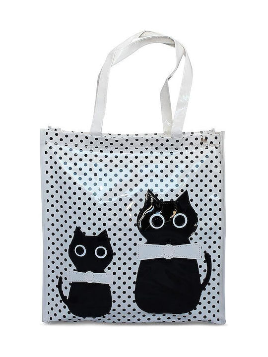 Πλαστική Τσάντα για Ψώνια σε Λευκό χρώμα