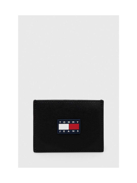 Tommy Hilfiger Μικρό Δερμάτινο Γυναικείο Πορτοφόλι Καρτών Μαύρο