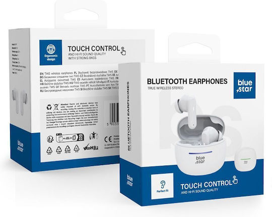 Blue Star BK44 In-Ear Bluetooth-Freisprecheinrichtung Kopfhörer mit Ladeetui Weiß