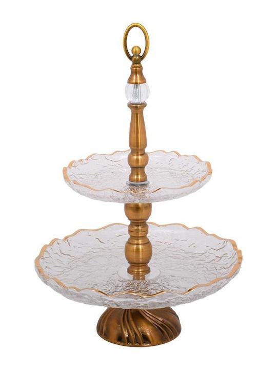 Fylliana Glass Dessert Tower Stand with 2 Tiers Fl309 Transparent