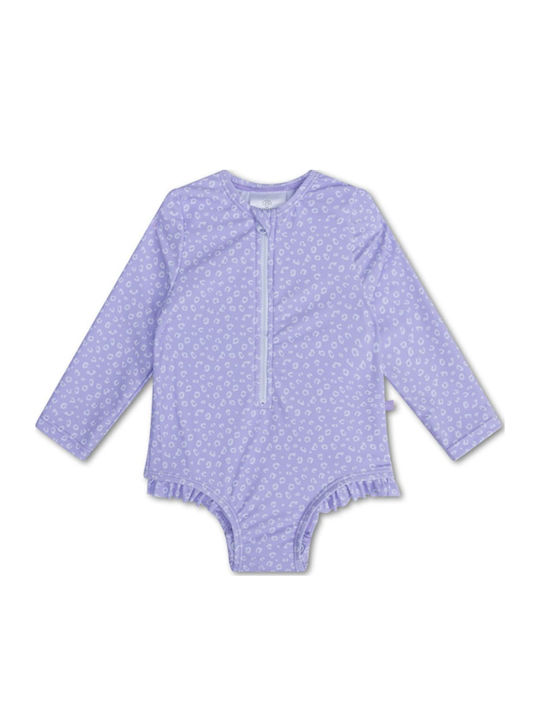 Swim Essentials Παιδικό Μαγιό Ολόσωμο με Μακρύ Μανίκι Lila Leopard