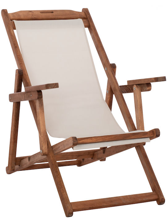 Σεζλόνγκ Ξύλινη με Μπράτσα Καρυδί 62.5x97x105cm