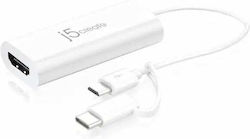 J5create JUA165C-N USB-C male σε HDMI female J5create JUA165C-N USB-C male σε HDMI female