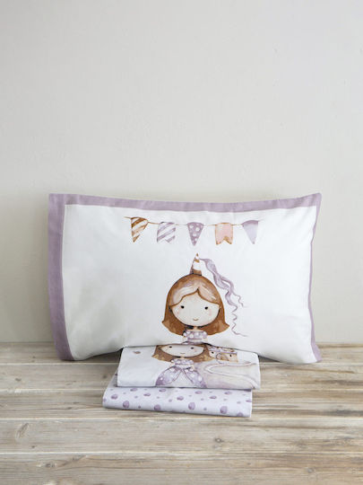 Nima Crown Princess Set de față de pernă pentru copii din bumbac 100% 52x72cm Multi