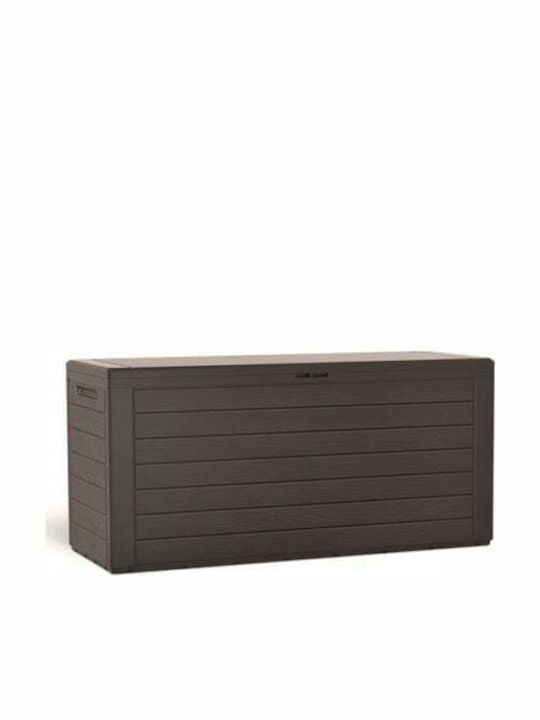 Prosperplast Außenlagerbox Woodebox Kunststoff 290Es Braun L116xB43.8xH55.5cm